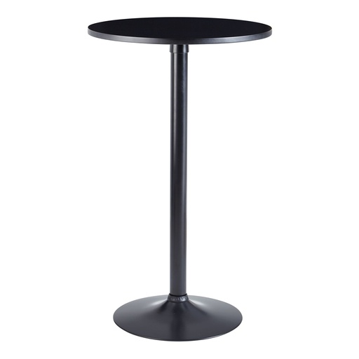 [A10050] Design Table de Bar Noir Table de Bar Ø 60 cm Métal/Bois, 100 cm de Haut, Moderne