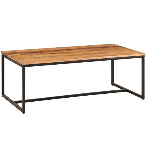 [A10123] Table basse 110 x 60 x 40 cm en bois massif et métal, table de salon, table d'acacia, table de chambre industrielle, table basse en bois massif