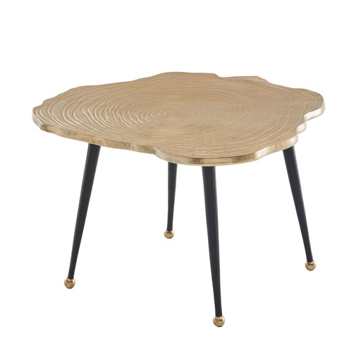 [A10265] Table basse en aluminium arbre disque 64x64x37 cm table de canapé métal doré, table de salon design ronde, petite table basse moderne