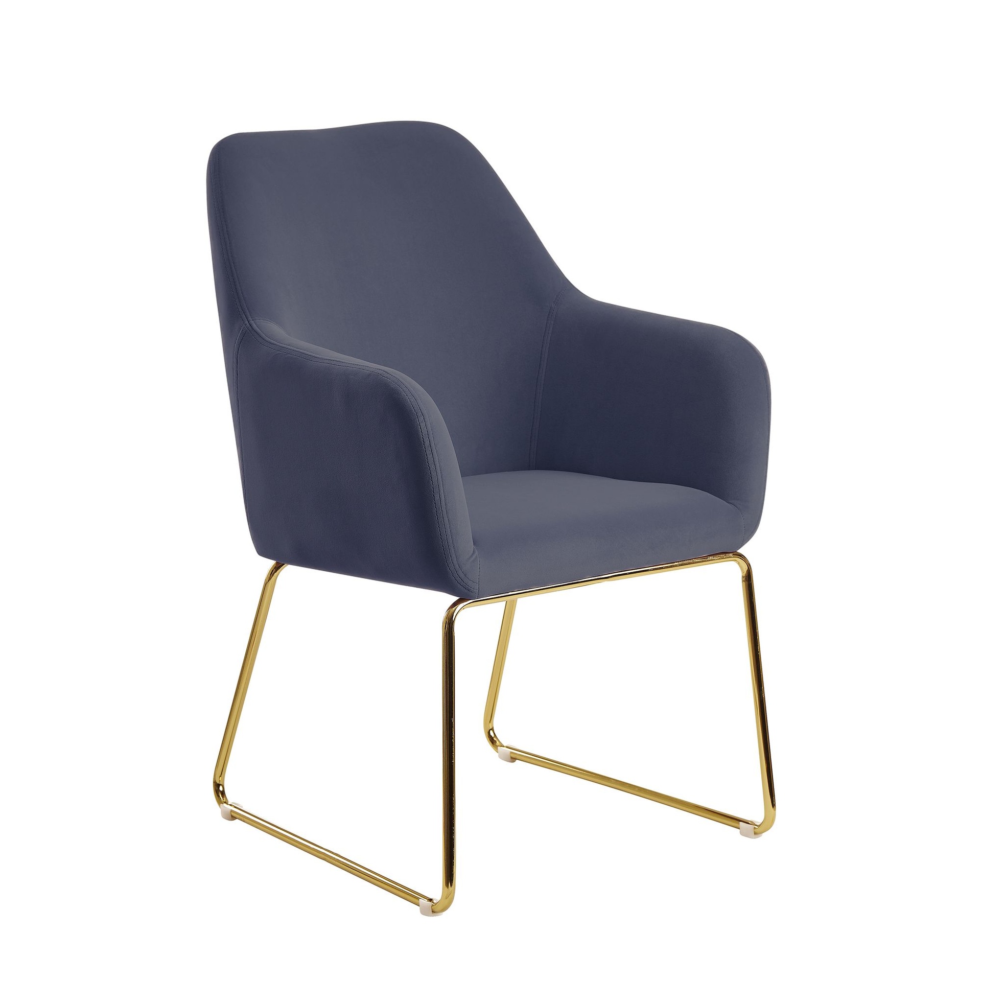 [A10351] Chaise de salle à manger chaise de cuisine en velours bleu gris avec pieds dorés, chaise coque tissu/métal, chaise rembourrée design salle à manger, rembourrée