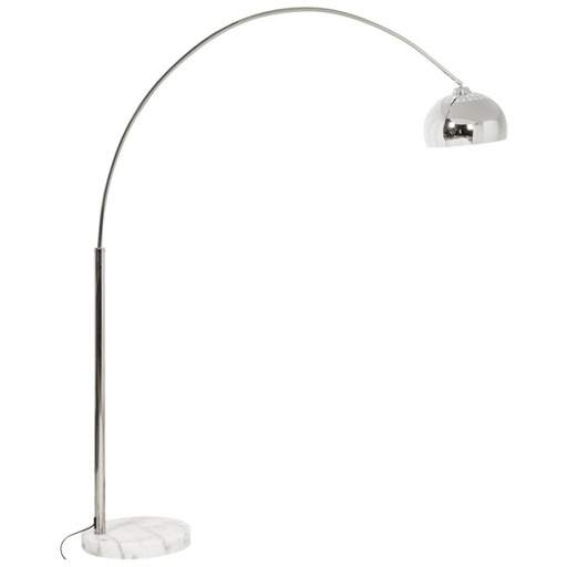 [A00090] Lampadaire design metal chromé arqué Khalani